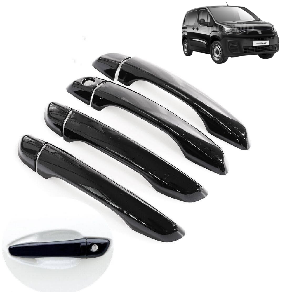 Pack Couvert Poignée de porte + couvert de rétroviseur noir noir brillant plus logo gratuit