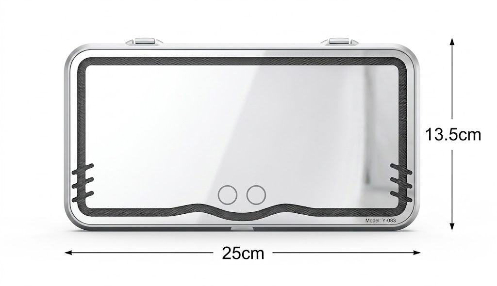 LED CAR MOUNTED MAKEUP MIRROR مرآة للسيارة مزودة بإضاءة LED عالية الجودة