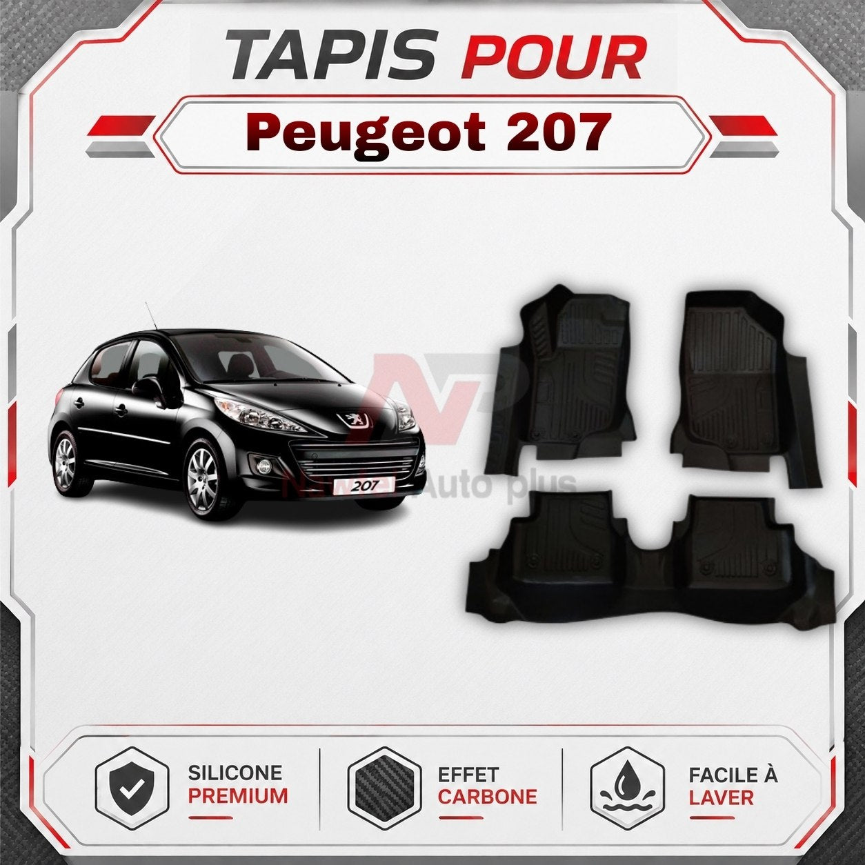Tapis Voiture-7D -سهلة التنظيف-حماية كامل -مضادة للانزلاق