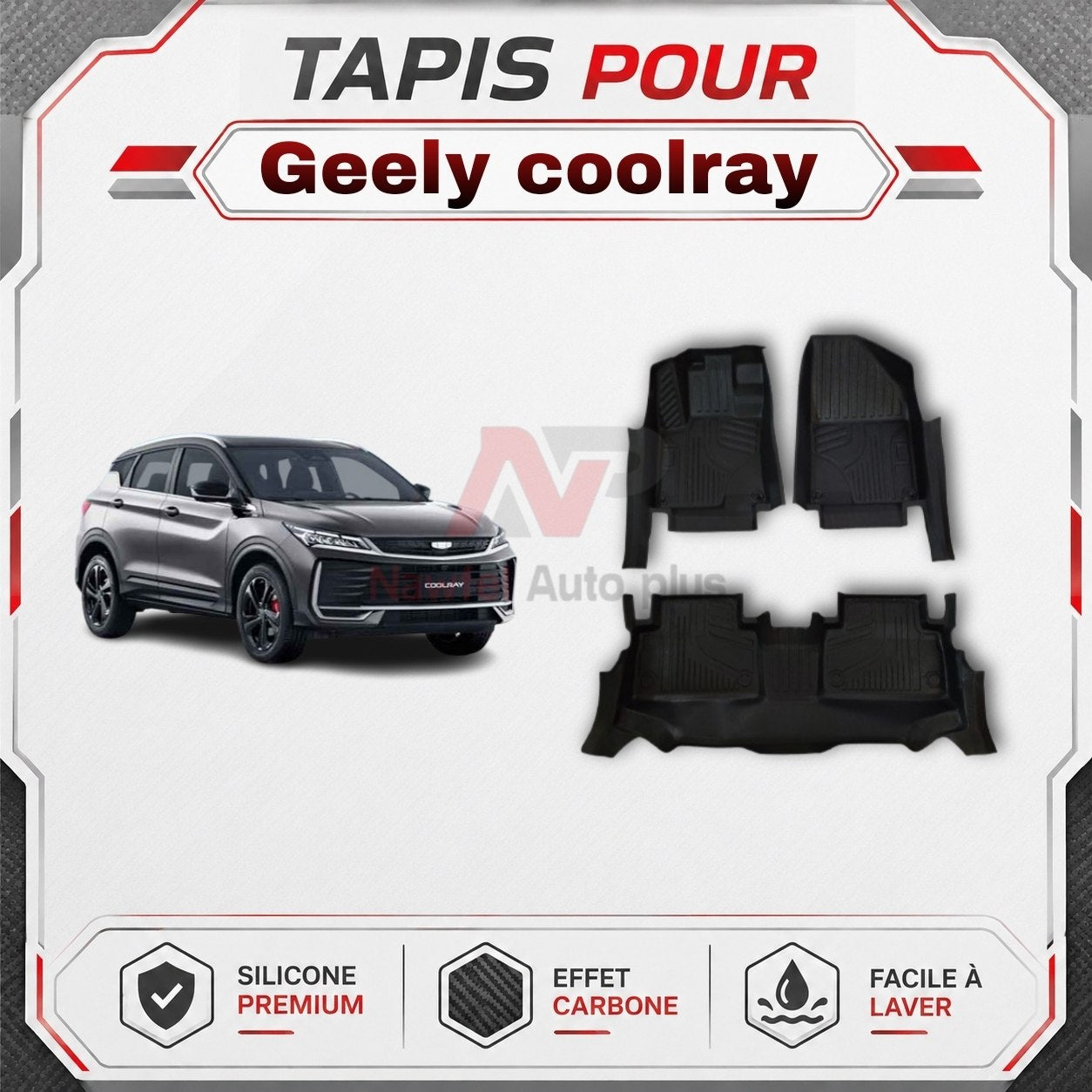 Tapis Voiture-7D -سهلة التنظيف-حماية كامل -مضادة للانزلاق