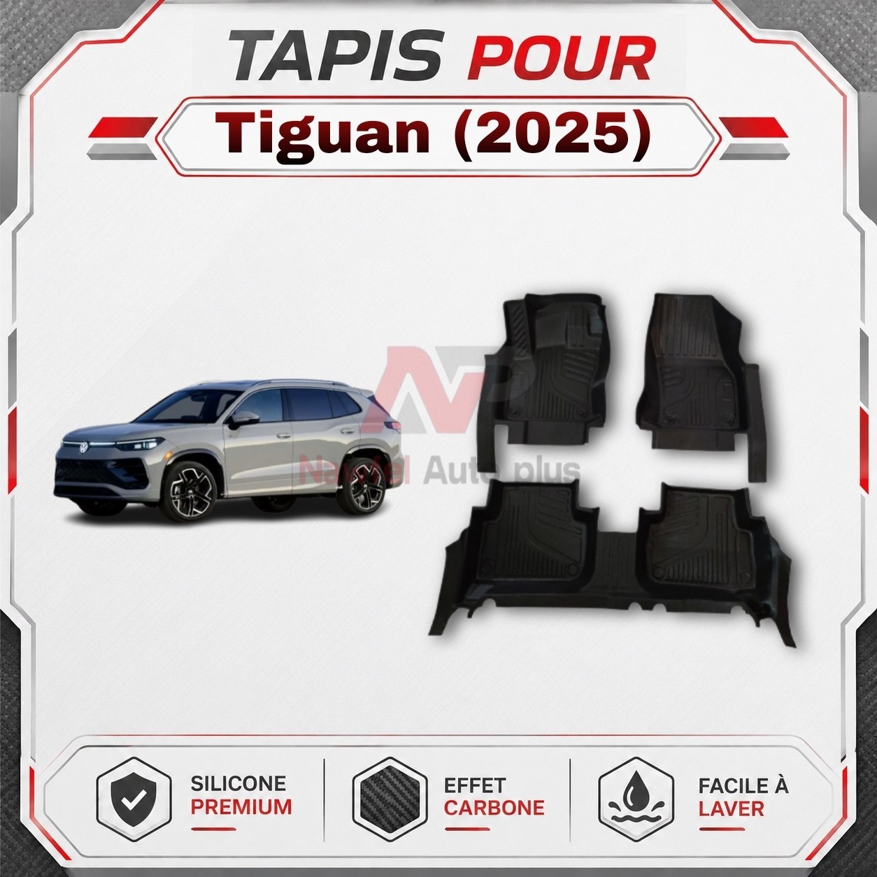 Tapis Voiture-7D -سهلة التنظيف-حماية كامل -مضادة للانزلاق