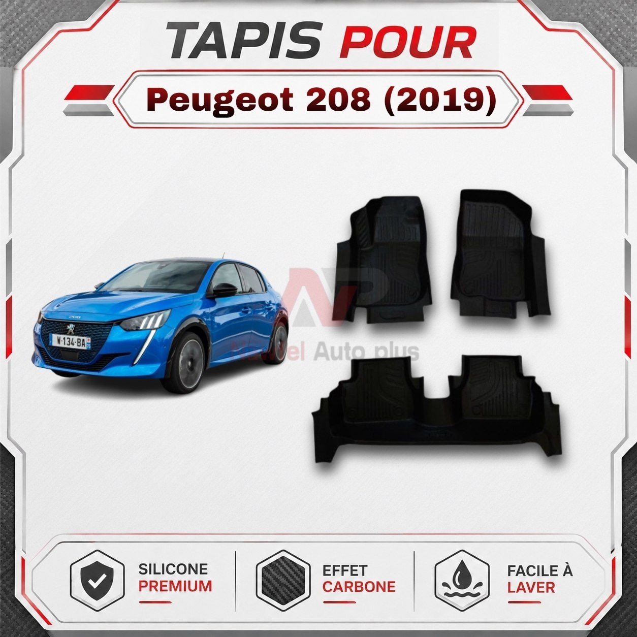 Tapis Voiture-7D -سهلة التنظيف-حماية كامل -مضادة للانزلاق